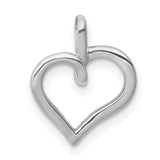 1/20ct Diamond Heart Charm Pendant in Real 10k White Gold