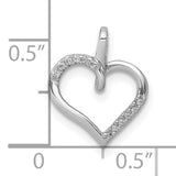 1/20ct Diamond Heart Charm Pendant in Real 10k White Gold