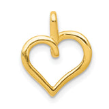 10k Yellow Gold Heart Pendant with White Diamond Accents, Polished Romantic Design for Women