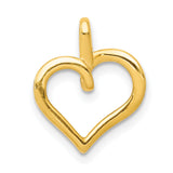 14k Yellow Gold Heart Pendant with Diamond Accents, Romantic Open Heart Charm for Women