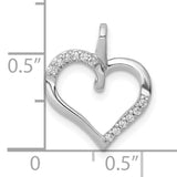 1/15ct Diamond Heart Charm Pendant in Real 10k White Gold