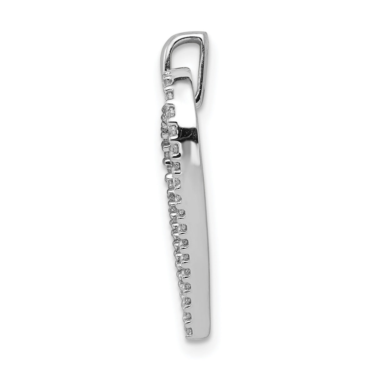 14k White Gold Heart Pendant with Pavé Diamonds, Romantic Open Heart Jewelry for Women