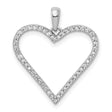 14k White Gold Heart Pendant with Pavé Diamonds, Romantic Open Heart Jewelry for Women
