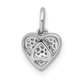 1/10ct Diamond Heart Charm Pendant in Real 10k White Gold