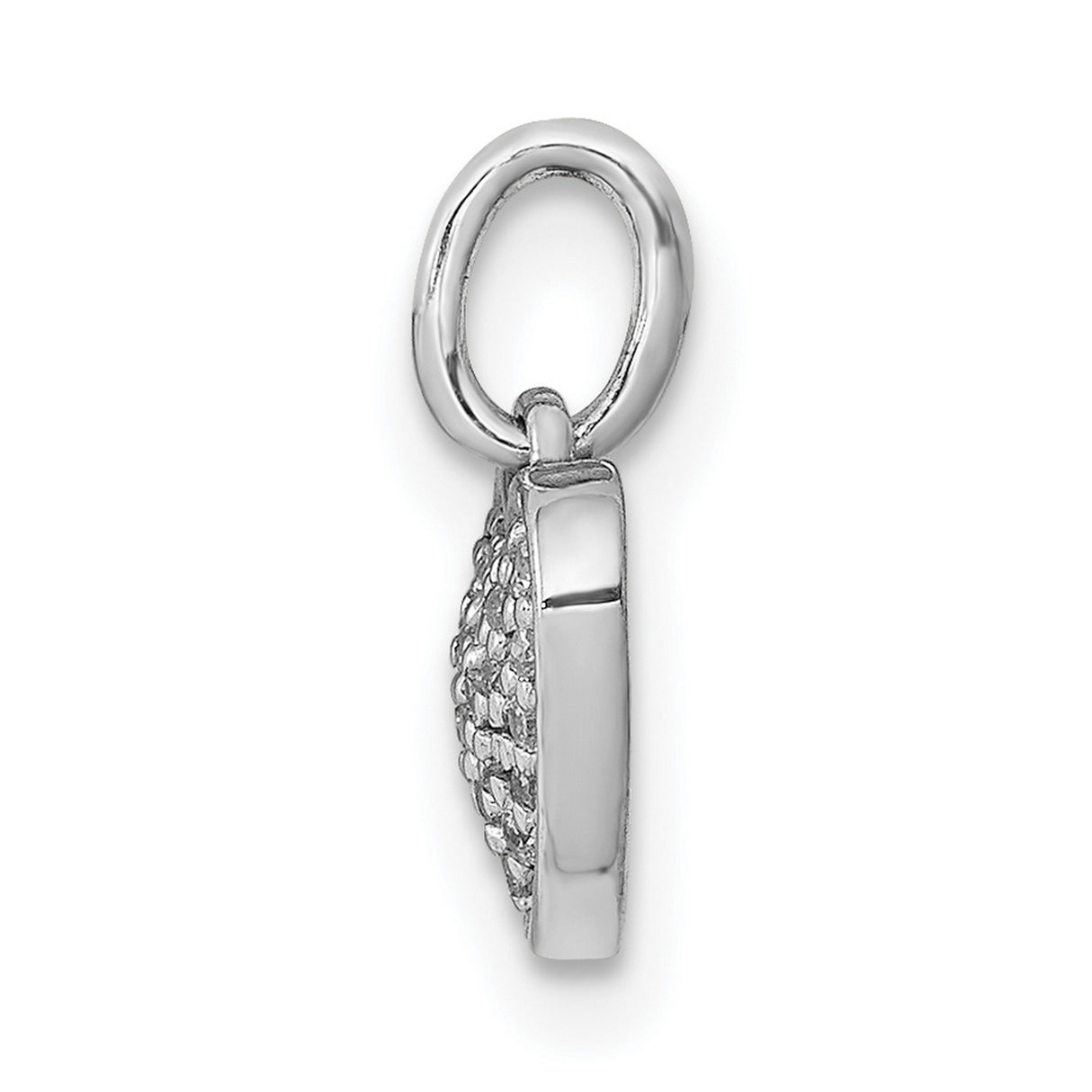 1/10ct Diamond Heart Charm Pendant in Real 14k White Gold