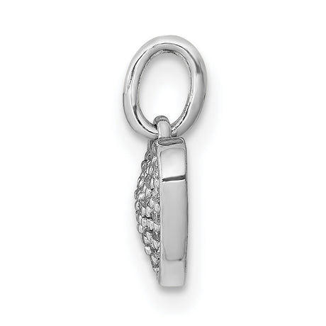 1/10ct Diamond Heart Charm Pendant in Real 14k White Gold