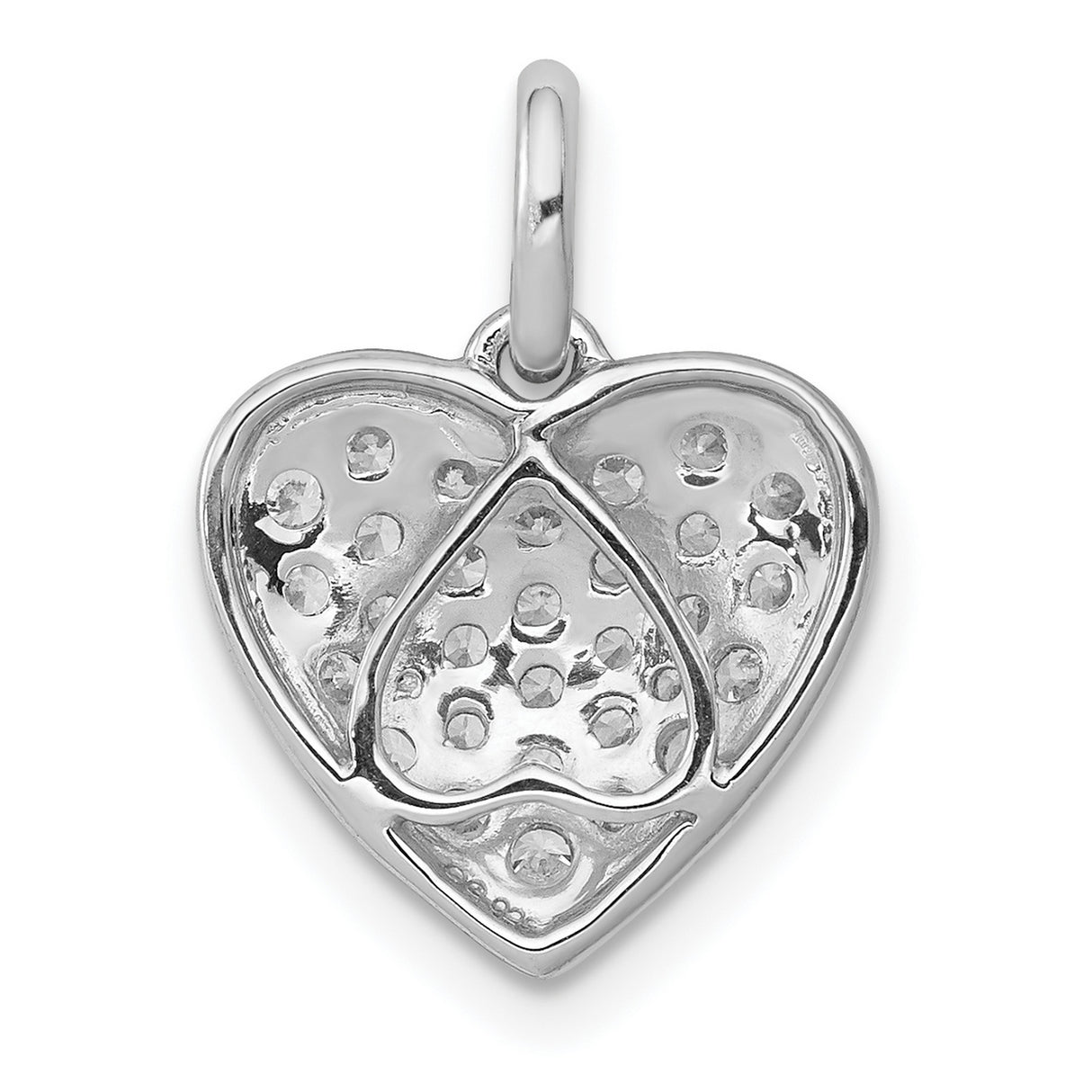 1/2ct Diamond Heart Charm Pendant in Real 14k White Gold