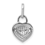 1/5ct Diamond Fancy Heart Charm Pendant in Real 14k White Gold