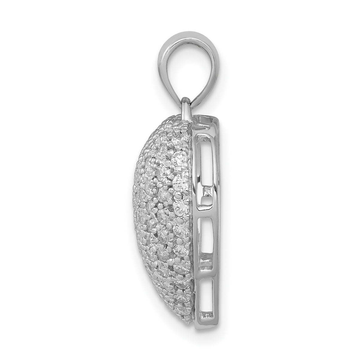 14k White Gold Heart Pendant with Pavé Diamonds, Romantic Anniversary Jewelry for Women