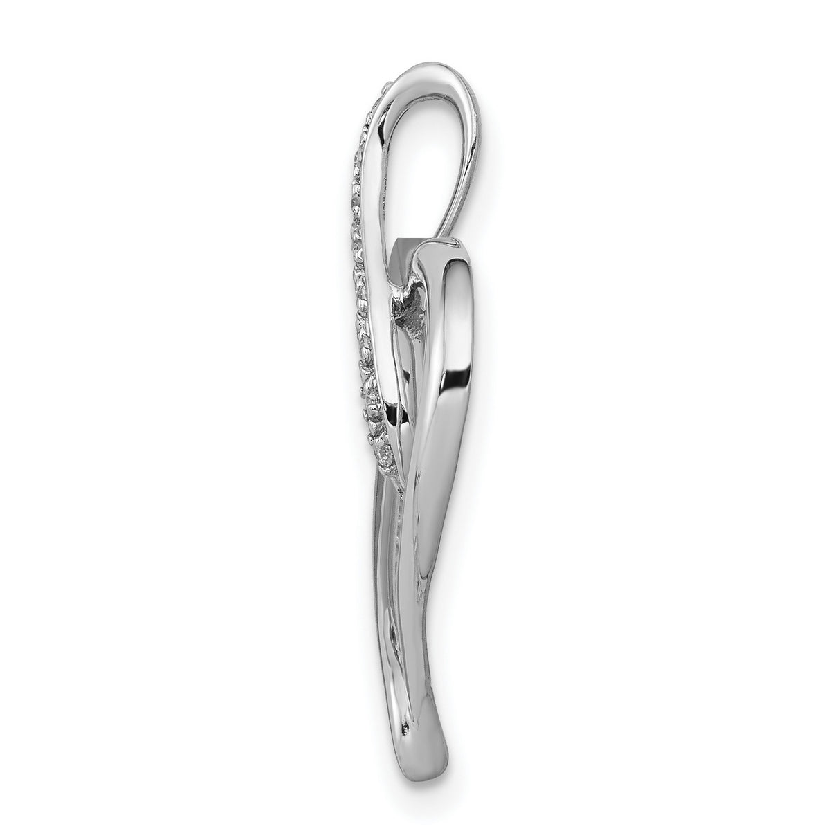 10k White Gold Heart Pendant with Diamond Accent and Infinity Symbol for Women
