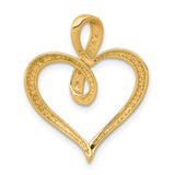1 20ct Diamond Heart and Infinity Charm Pendant in Real 10k Yellow Gold