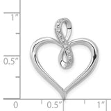 1/20ct Diamond Heart and Infinity Charm Pendant in Real 14k White Gold