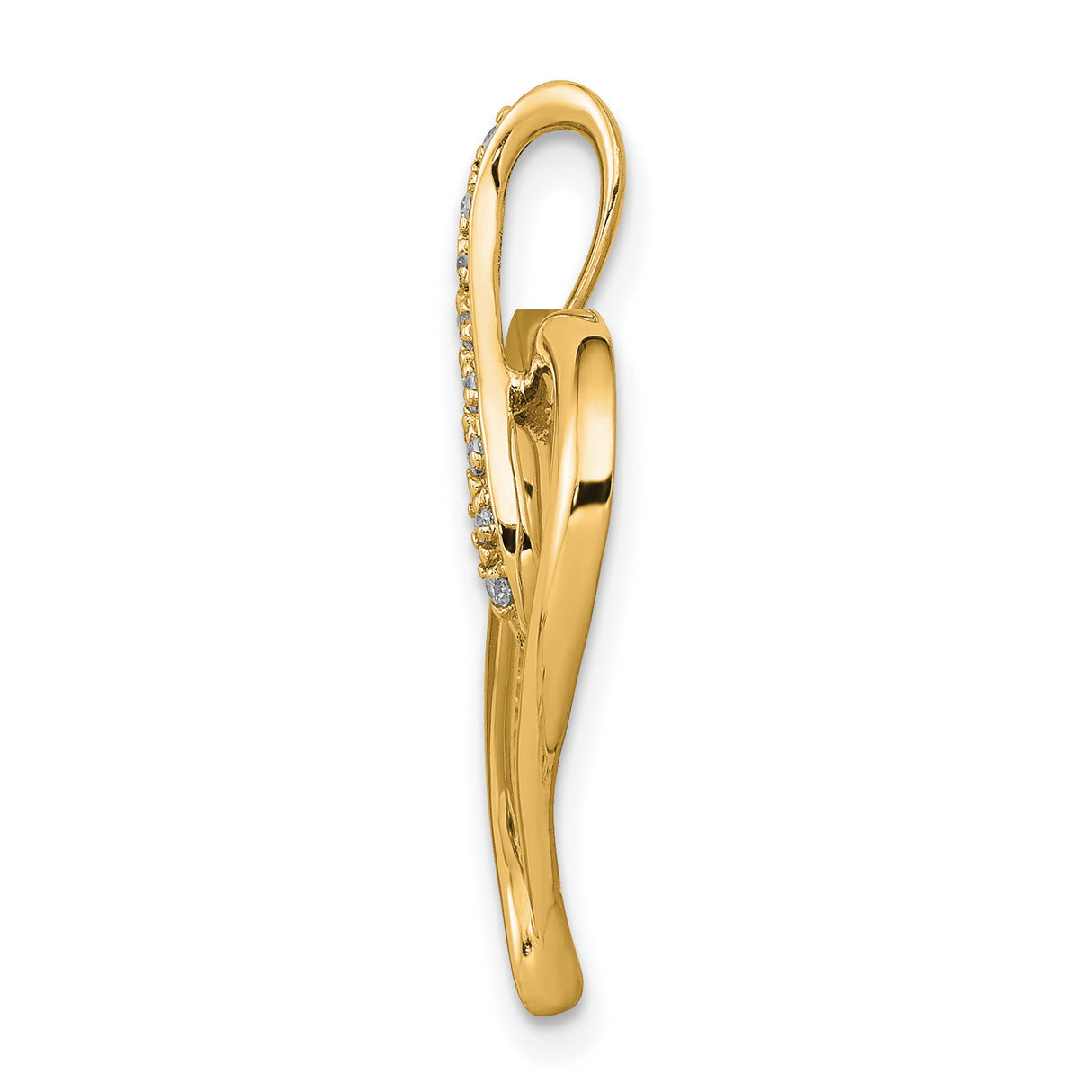 14k Yellow Gold Heart Infinity Pendant with Genuine Diamonds, Symbolic Love Design