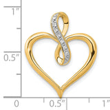 14k Yellow Gold Heart Infinity Pendant with Genuine Diamonds, Symbolic Love Design