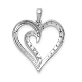 1/10ct Diamond Heart Charm Pendant in Real 14k White Gold