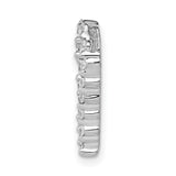 1/5ct Diamond Heart Chain Slide Charm Pendant in Real 14k White Gold