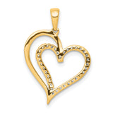 1 10ct Diamond Heart Charm Pendant in Real 10k Yellow Gold