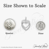14k White Gold Double Heart Pendant with Diamonds, Romantic Intertwined Design for Women