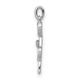 .01ct Diamond Four Hearts Charm Pendant in Real 10k White Gold