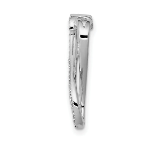 10k White Gold Pendant with Diamond Accent, Heart and Infinity Symbol Design