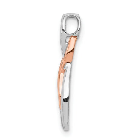 14k Two-Tone Gold Pendant with Intertwined Infinity Design and Diamond Accents
