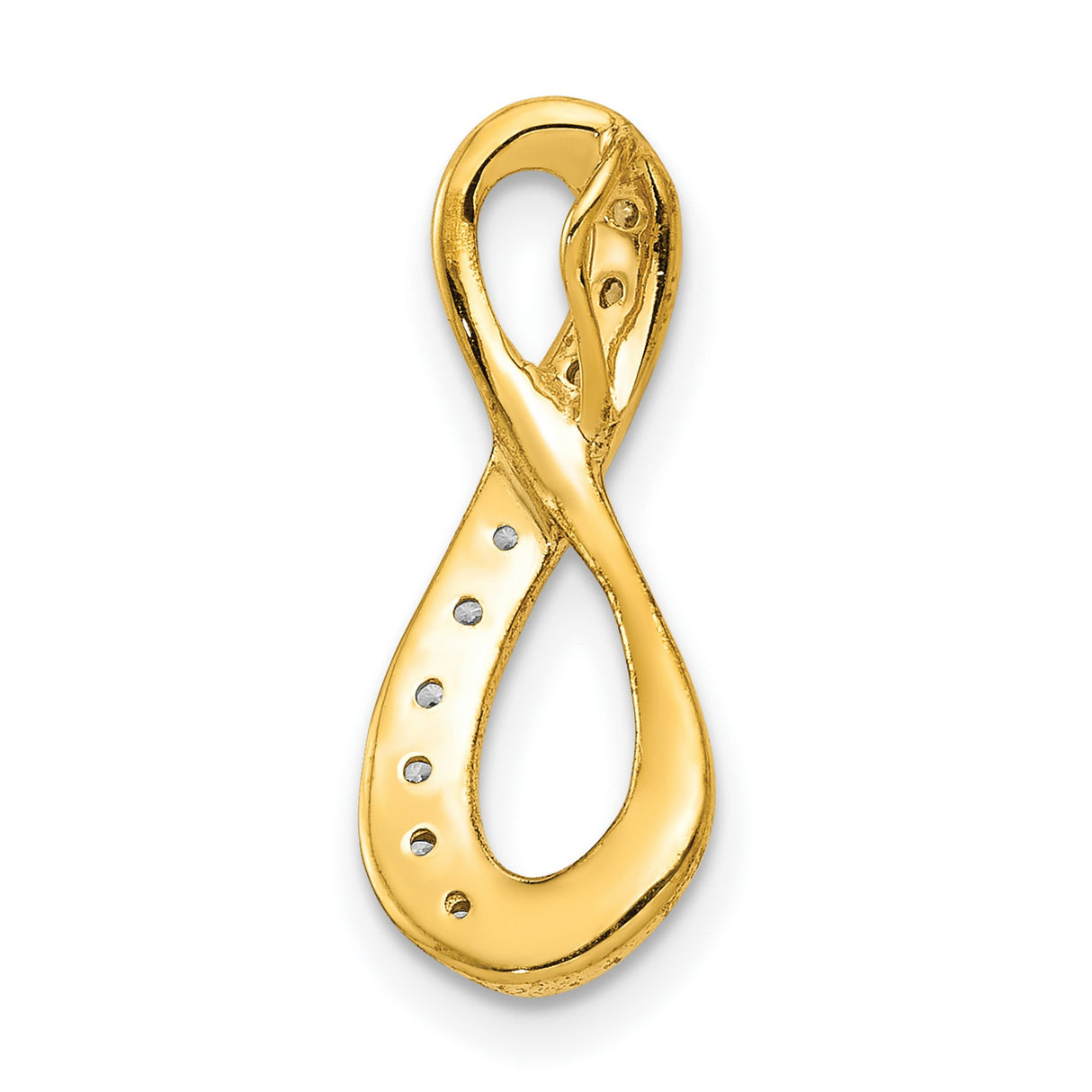 1 20ct Diamond Infinity Chain Slide Charm Pendant in Real 10k Multi-Tone Gold