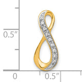 1 20ct Diamond Infinity Chain Slide Charm Pendant in Real 10k Multi-Tone Gold