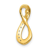 1/20ct Diamond Infinity Chain Slide Charm Pendant in Real 14k Multi-Tone Gold