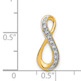 1/20ct Diamond Infinity Chain Slide Charm Pendant in Real 14k Multi-Tone Gold