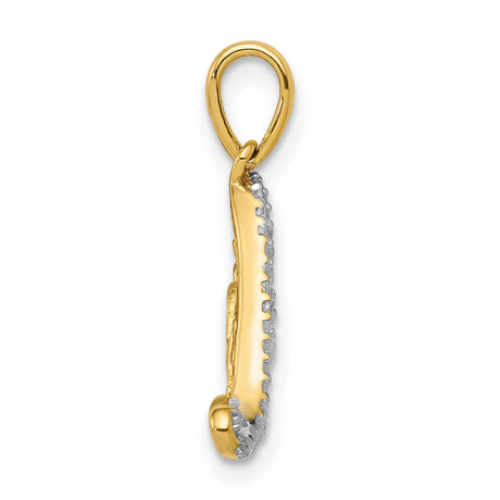 .02ct Diamond LOVE Charm Pendant in Real 10k Multi-Tone Gold