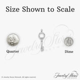 14k White Gold Key Pendant with Diamond Accents, Classic Skeleton Design for Women