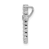 AA Diamond Cross Chain Slide Charm Pendant in Real 14k White Gold