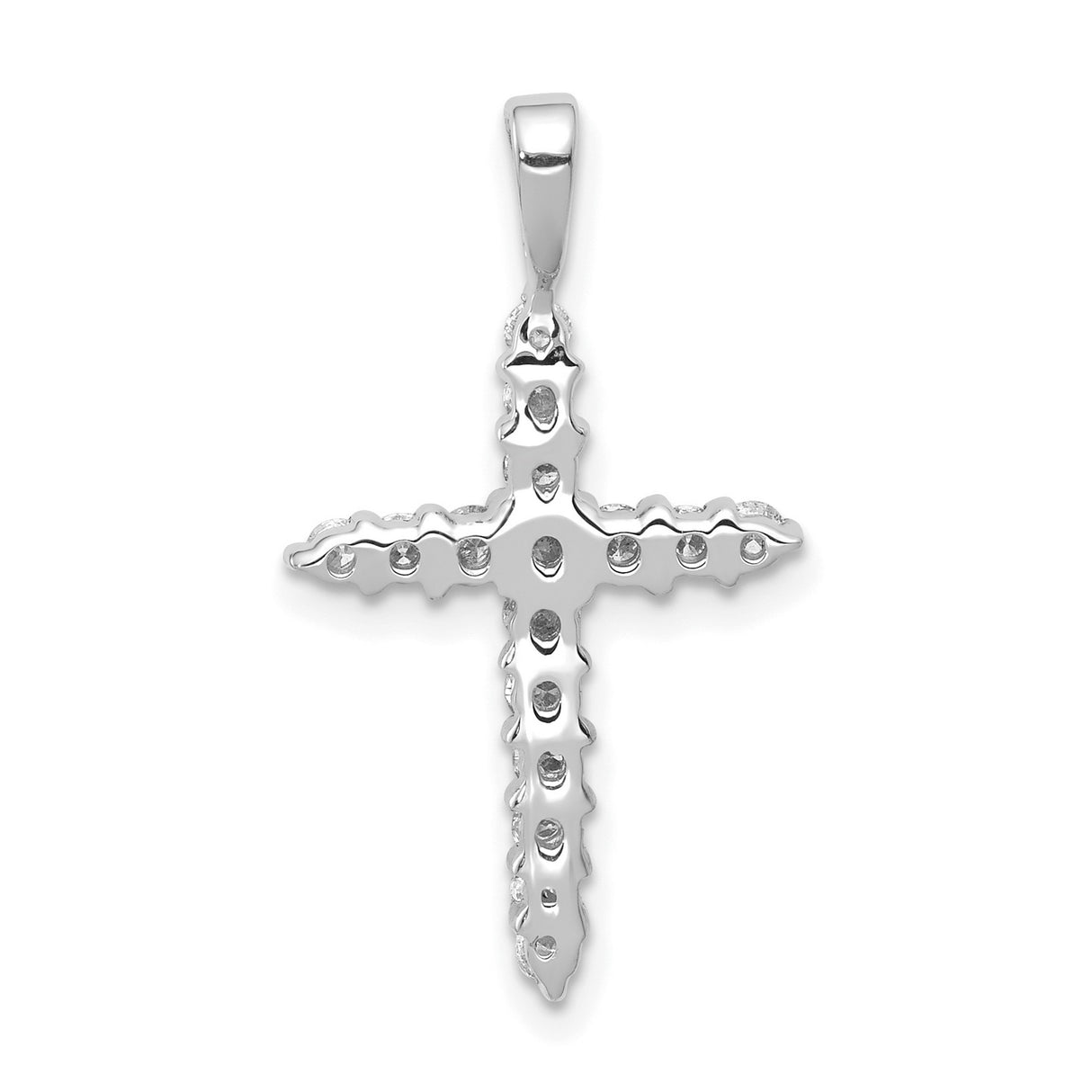 AA 1/2ct Diamond Cross Charm Pendant in Real 14k White Gold