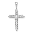 AA 1/2ct Diamond Cross Charm Pendant in Real 14k White Gold