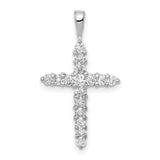 AA 1/2ct Diamond Cross Charm Pendant in Real 14k White Gold