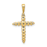 AA Diamond Cross Charm Pendant in Real 14k Yellow Gold