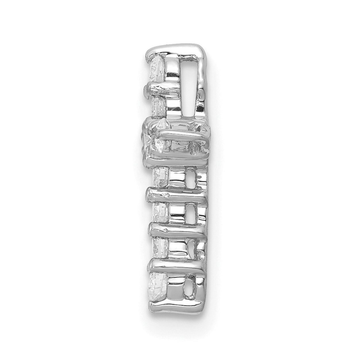 10k White Gold Cross Pendant with Diamonds, Classic Polished Faith Jewelry for Men and Women