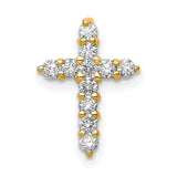 10k Yellow Gold Diamond Cross Pendant, Spiritual Symbol of Faith for Men and Women