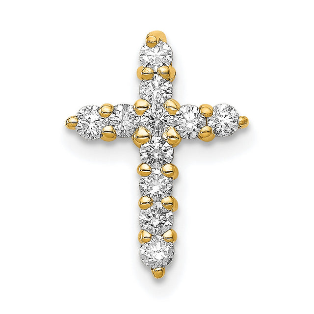 10k Yellow Gold Diamond Cross Pendant, Spiritual Symbol of Faith for Men and Women