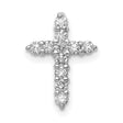 AA 1/3ct Diamond Cross Charm Pendant in Real 14k White Gold