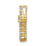 14k Yellow Gold Diamond Cross Pendant with Polished Finish, Religious Spiritual Jewelry for Men and Women