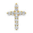 14k Yellow Gold Diamond Cross Pendant with Polished Finish, Religious Spiritual Jewelry for Men and Women