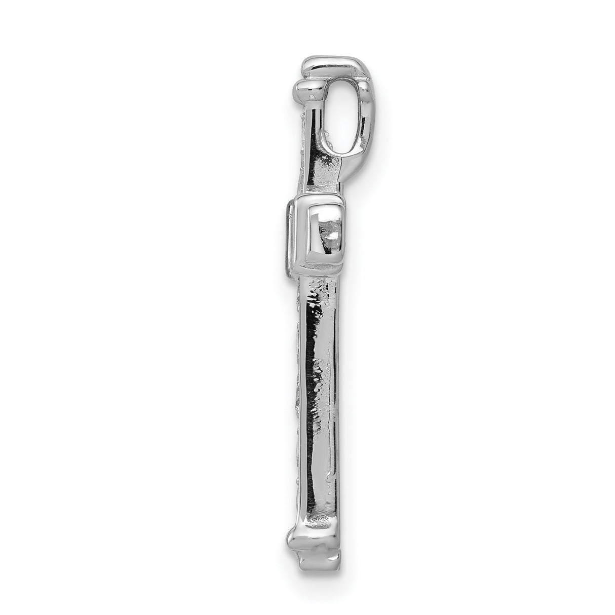 AA 3/8ct Diamond Latin Cross Chain Slide Charm Pendant in Real 14k White Gold