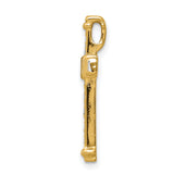 14k Yellow Gold Cross Pendant with Diamond Center, Religious Charm for Men and Women