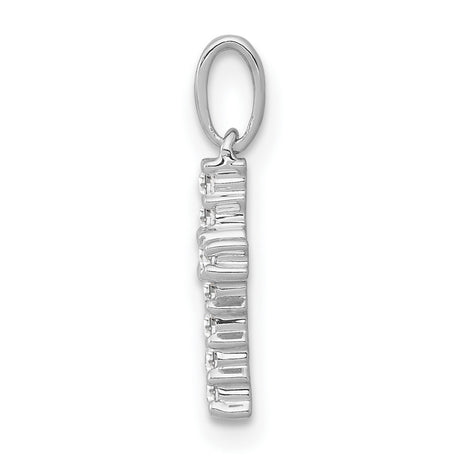 10k White Gold Diamond Latin Cross Pendant, Modern Faith Inspired Jewelry Design