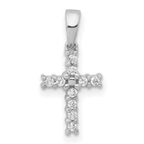 10k White Gold Diamond Latin Cross Pendant, Modern Faith Inspired Jewelry Design