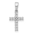 Diamond Latin Cross Charm Pendant in Real 14k White Gold