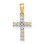 1/10ct Diamond Latin Cross Charm Pendant in Real 14k Yellow Gold