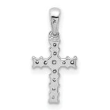 1/20ct Diamond Latin Cross Charm Pendant in Real 10k White Gold