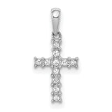 1/20ct Diamond Latin Cross Charm Pendant in Real 10k White Gold